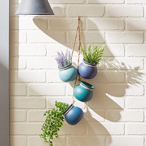 Accent Plus Other - Blue Tones Dangling Mini Pots